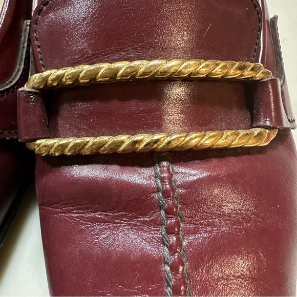 Vintage Gucci Loafer Pumps Horse Bit Heel Vintage Burgundy - Picture 8 of 11